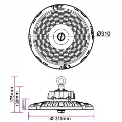 Croquis Campana Led 100W-150W-200W CCT